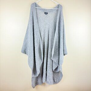 LINE The Label Alpaca Blend Poncho Ruana Long Line O/S Heather Gray Like New